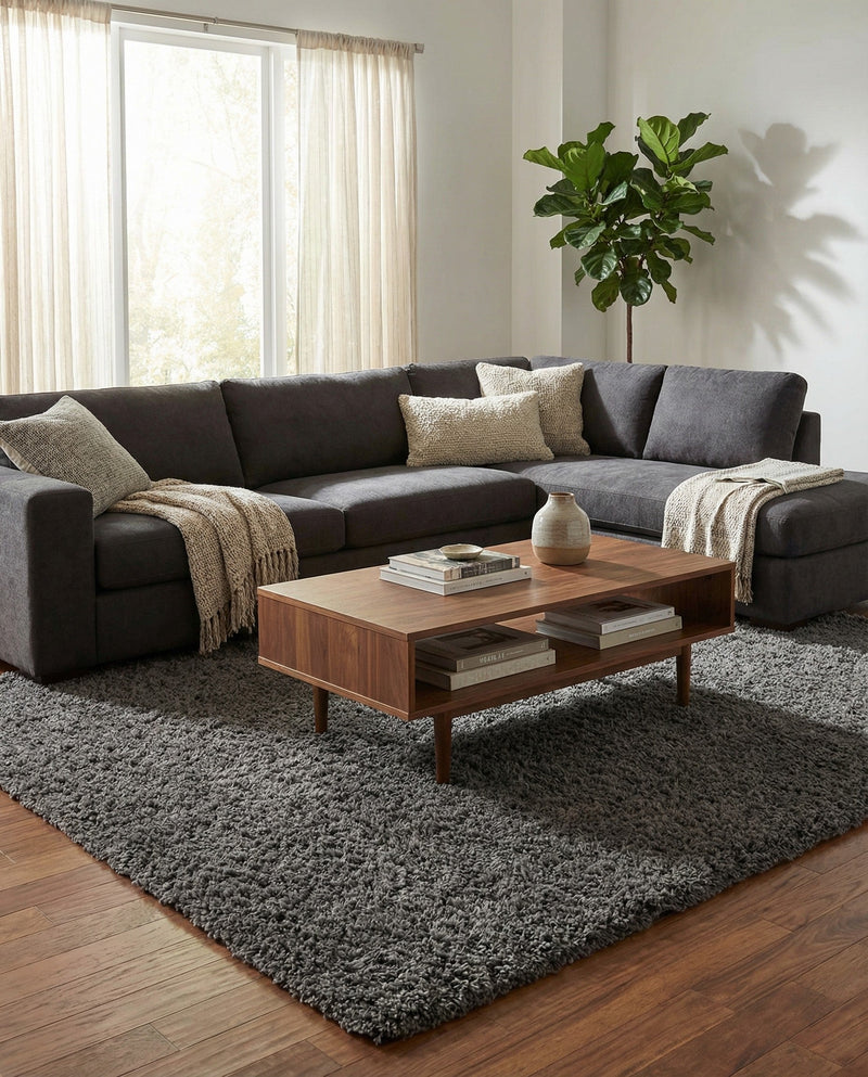 Eternal Plush Oasis Collection Area Rug -  Tranquility (Smoke) Rectangle Smoke  lifestyle 9