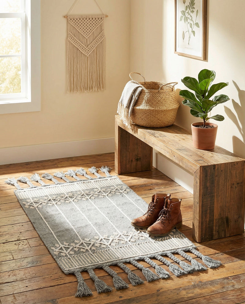 Sustainable Nomad Terrace Collection Area Rug - Reef Rectangle Cool Gray  lifestyle 27