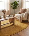 Woven Seaside Jute Collection Area Rug - Savannah (Yellow) Oval Yellow  lifestyle 54