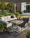 Urban Terrace Collection Area Rug -  Midtown Square Black and White  lifestyle 67