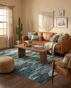 Sedona Vista Collection Area Rug -  Yucca Rectangle Blue  lifestyle 20