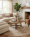 Eden Oasis Collection Area Rug -  Refuge (Beige) Round Beige  lifestyle 59