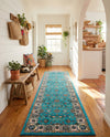 Casablanca Tapestry Collection Area Rug -  Marrakech (Arctic Aqua Blue) Runner Arctic Aqua Blue  lifestyle 55