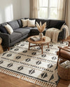 Sonoran Collection Area Rug - BellRock Rectangle Black and White  lifestyle 37
