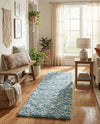 Berber Lattice Shag Collection Area Rug - Atlas (Light Blue) Runner Light Blue  lifestyle 31