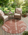 Desert Nomad Terrace Collection Area Rug - Sahara (Rust Red) Round Rust Red  lifestyle 61