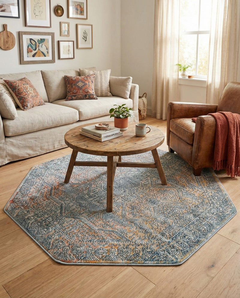 Coastal Haven Collection Area Rug -  Oceania Octagon Multi  lifestyle 80