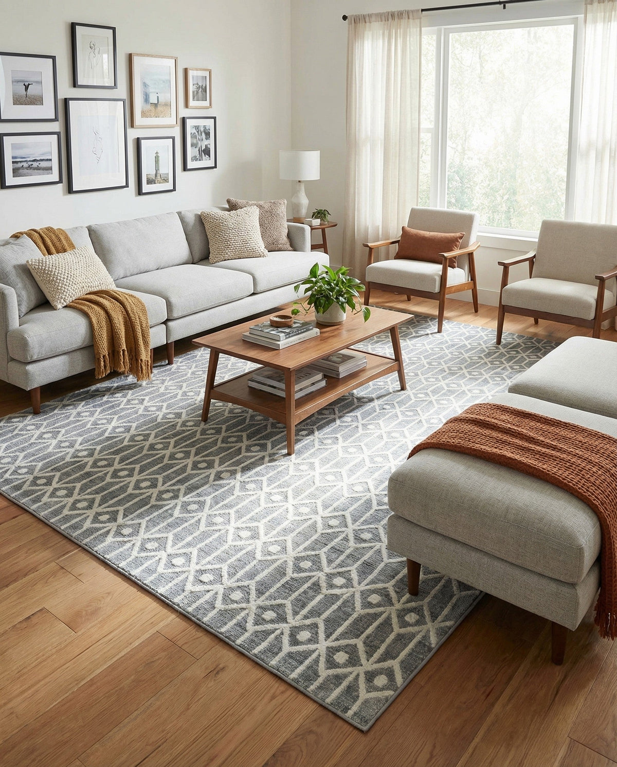 Garden Maze Retreat Collection Area Rug -  Mazeview Rectangle Gray  lifestyle 12