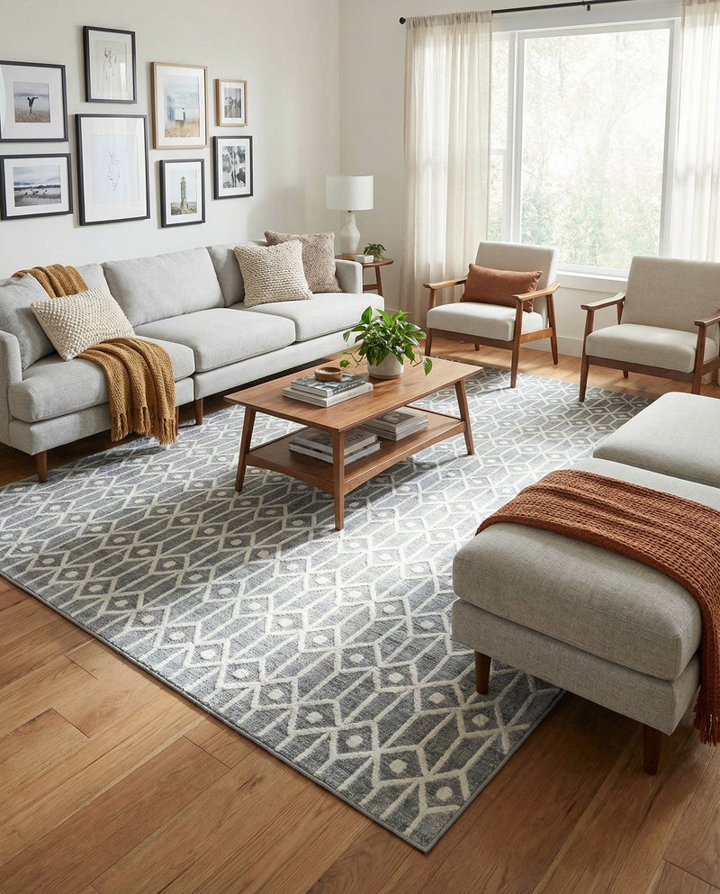 Garden Maze Retreat Collection Area Rug -  Mazeview Rectangle Gray  lifestyle 12
