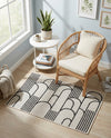 Urban Terrace Collection Area Rug -  Greenwich Rectangle White and Black  lifestyle 17