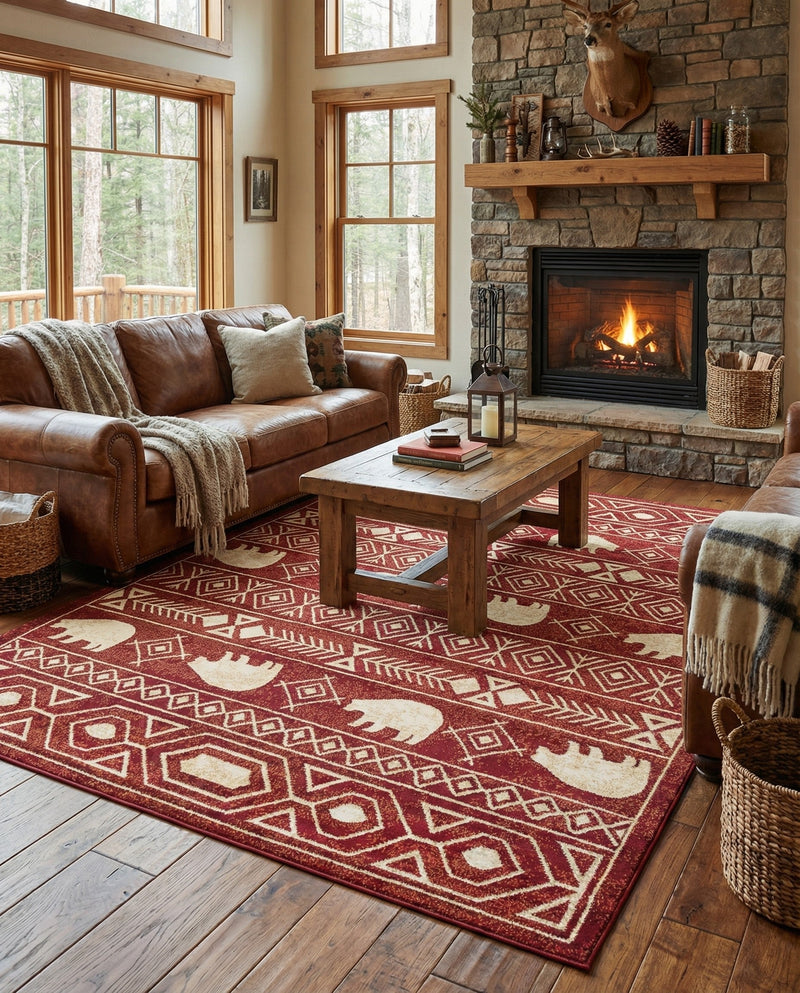 Frontier Trails Collection Area Rug -  Sedona Rectangle Red  lifestyle 49