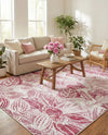 Meadow Breeze Collection Area Rug -  Bluebell Rectangle Fuchsia  lifestyle 19