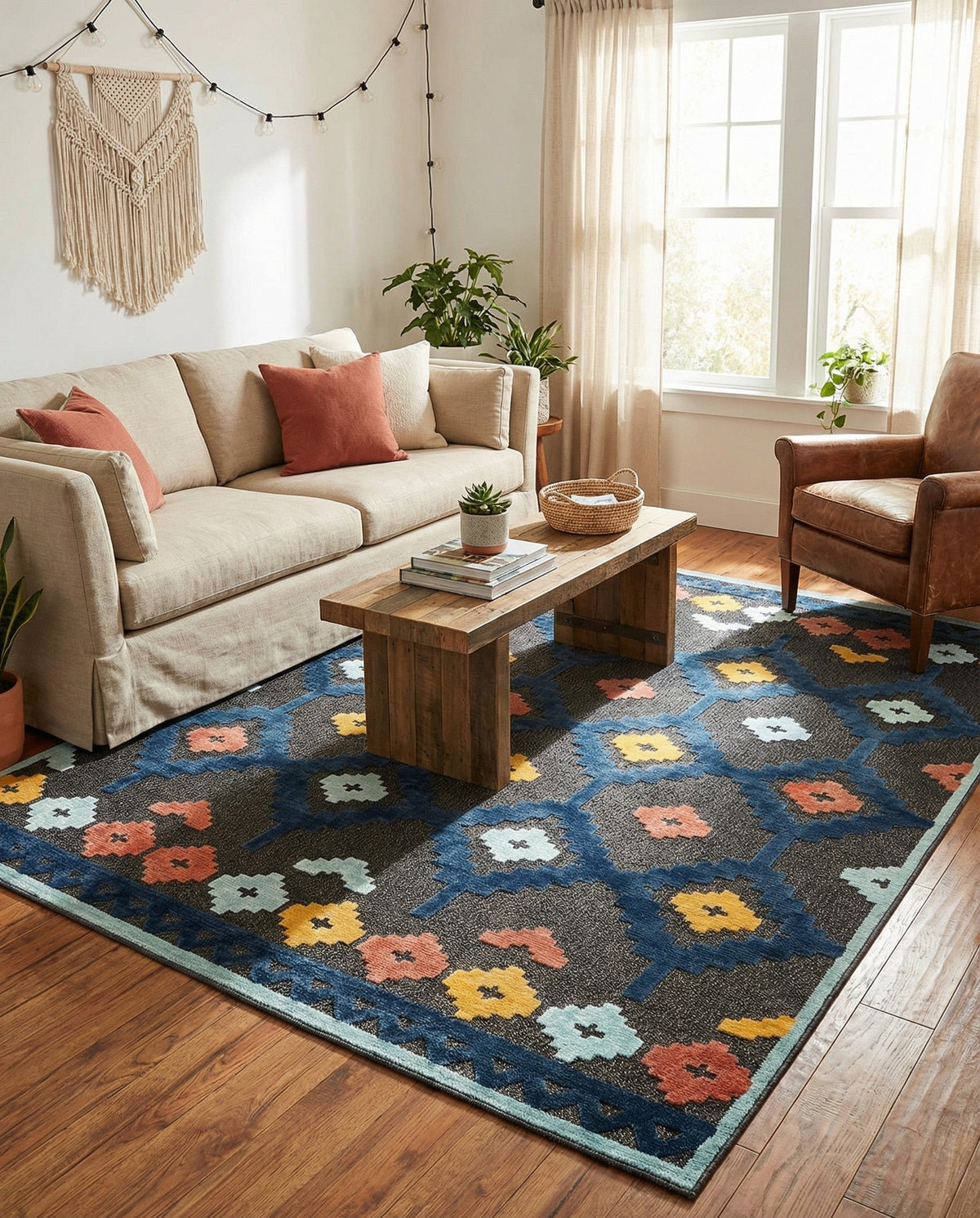 Caribbean Terrace Collection Area Rug -  Tobago Rectangle Charcoal  lifestyle 40