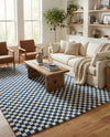 Shepherd's Glen Wool Collection Area Rug - Reykjavik Rectangle Blue and White  lifestyle 39