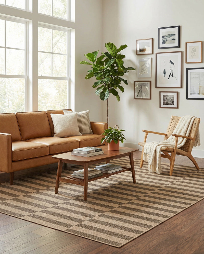 Sahara Sands Collection Area Rug -  Akhetaten Rectangle Natural and Brown  lifestyle 16