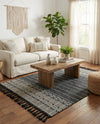 Sustainable Nomad Terrace Collection Area Rug - Reef Rectangle Charcoal Black  lifestyle 56