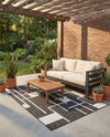 Urban Terrace Collection Area Rug -  Parkside Rectangle Black and White  lifestyle 11