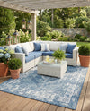 Patio Heritage Collection Area Rug -  Augusta (Blue) Rectangle Blue  lifestyle 24