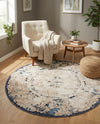 Coastal Manor Collection Area Rug -  Tidewater Round Cream  lifestyle 49