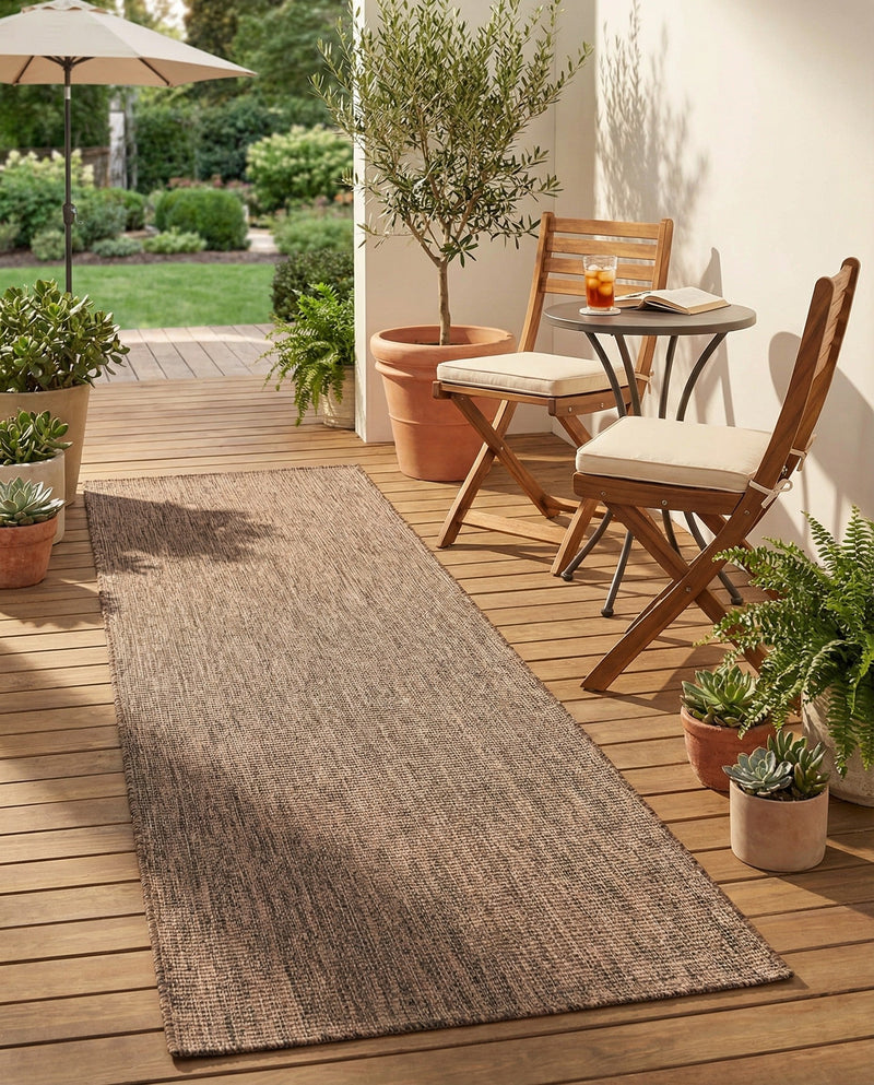 Seaside Serenity Collection Area Rug - Veranda (Light Brown) Runner Light Brown  lifestyle 40