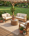 Garden Lattice Charm Collection Area Rug -  Pergola (Beige) Square Beige  lifestyle 39