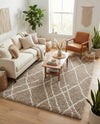 Cozy Haven Shag Collection Area Rug - Serenity (Khaki) Rectangle Khaki  lifestyle 21