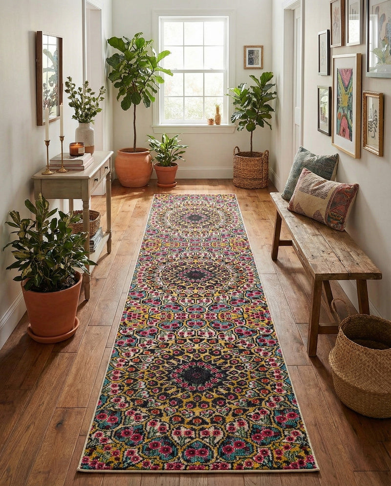 Venetian Tapestry Collection Area Rug -  Burano Runner Multi  lifestyle 28