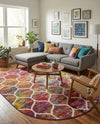 Trellis Mosaic Collection Area Rug -  Pergolatown (Multi) Oval Multi  lifestyle 72
