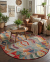 Urban Terrace Collection Area Rug -  Arcade Oval Multi  lifestyle 53