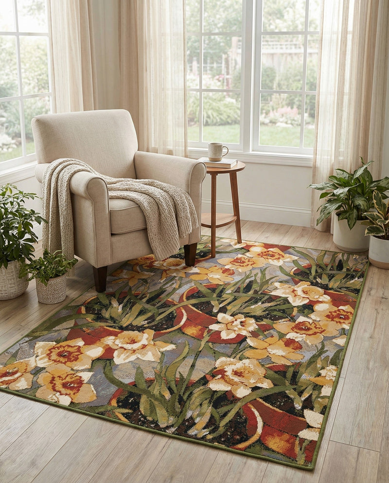 Seaside Blooms Collection Area Rug - Eden Rectangle Multi  lifestyle 14