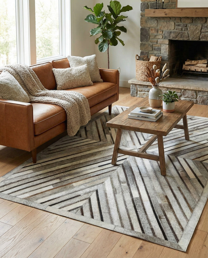 Savannah Hideaway Collection Area Rug - Serengeti Rectangle Gray Ivory  lifestyle 8