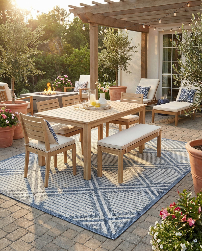 Savannah Pergola Collection Area Rug -  Eden Rectangle Navy Blue  lifestyle 16