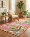 Seaside Blooms Collection Area Rug -  Kyoto Rectangle Coral  lifestyle 14