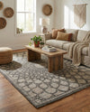 Savannah Threads Collection Area Rug -  Serengeti Rectangle Charcoal and Ivory  lifestyle 12