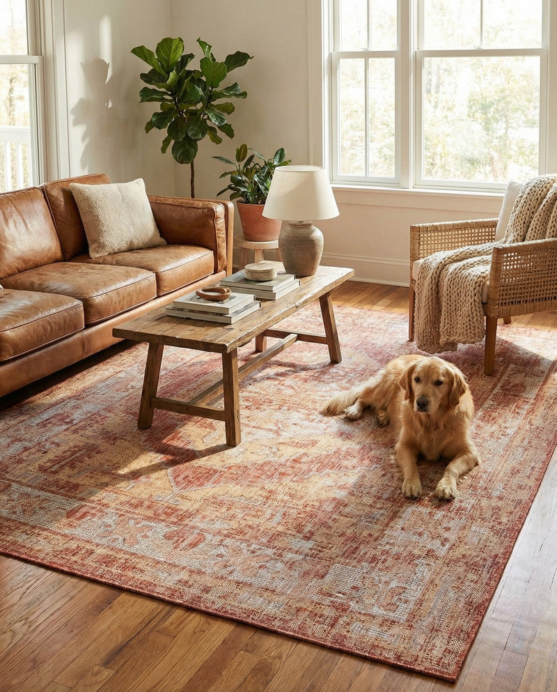 Patio Heritage Collection Area Rug -  Augusta (Rust Red) Rectangle Rust Red  lifestyle 11
