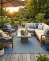 Seaside Serenity Collection Area Rug - Veranda (Blue) Rectangle Blue  lifestyle 35