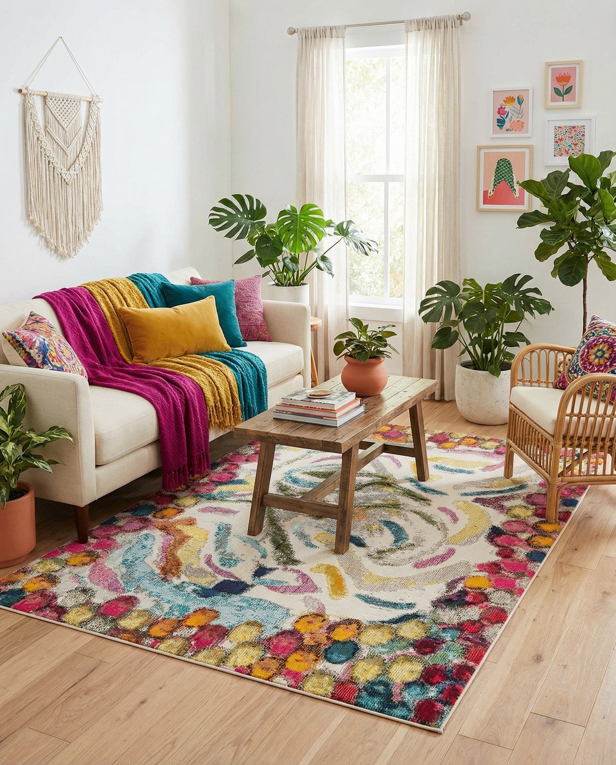 Colorburst Oasis Collection Area Rug -  Calypso Rectangle Multi  lifestyle 6