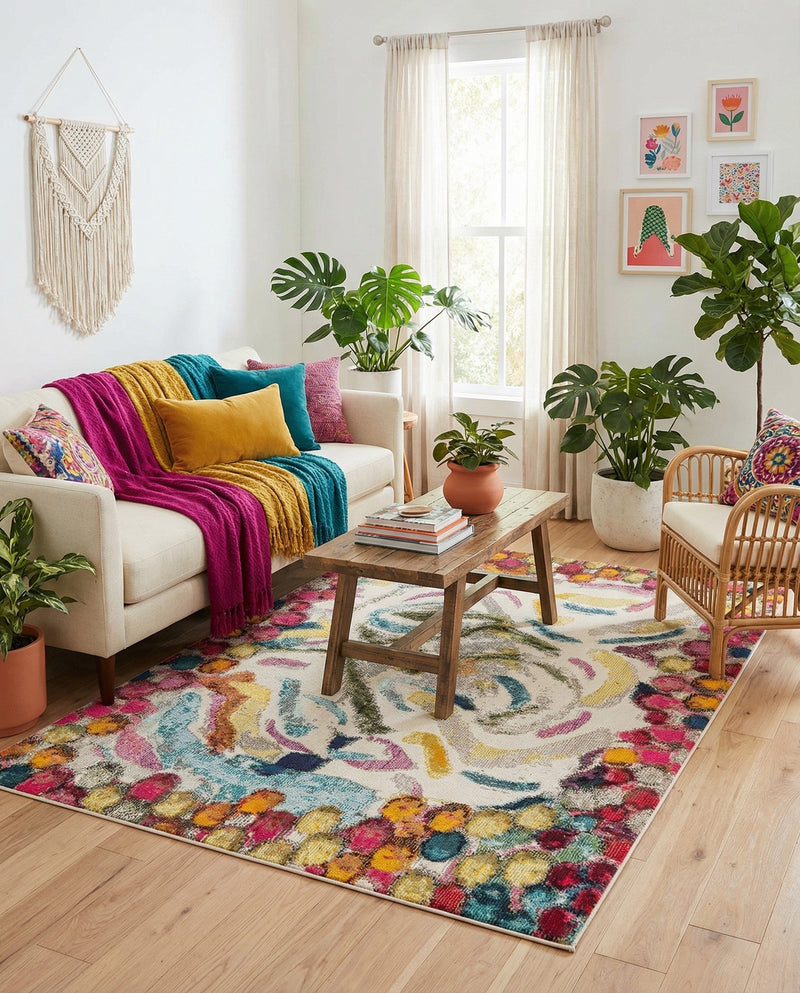 Colorburst Oasis Collection Area Rug -  Calypso Rectangle Multi  lifestyle 6