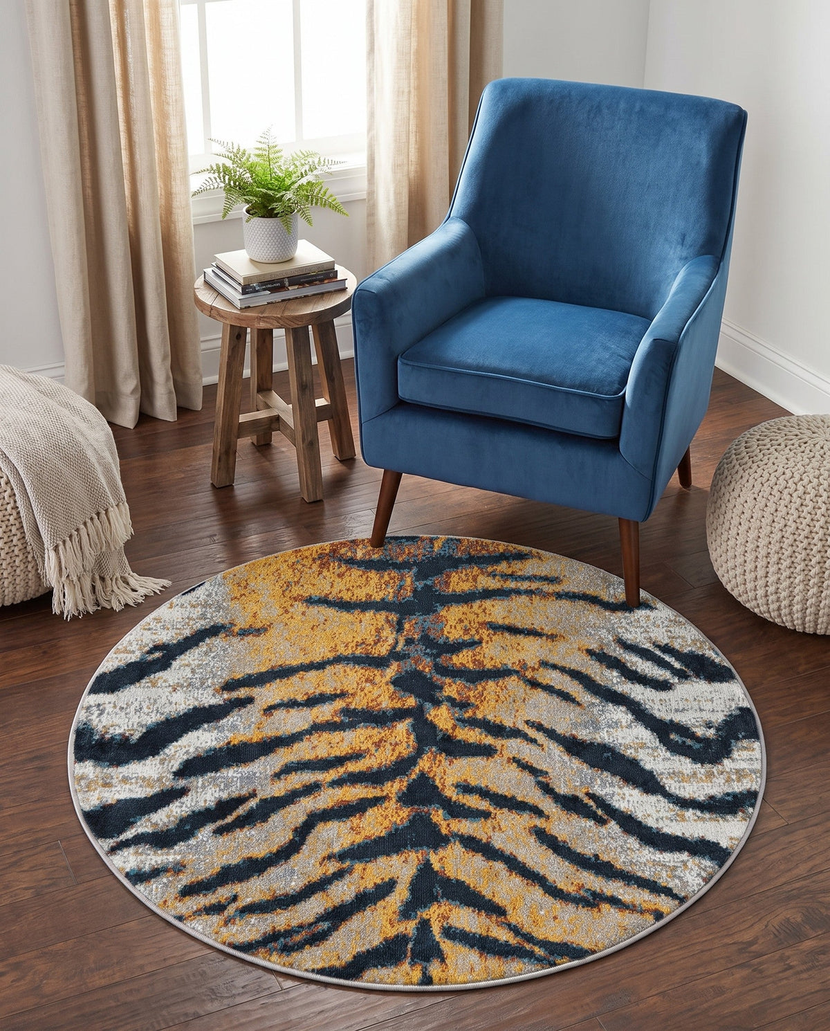 Aegean Elegance Washables Collection Area Rug -  Milos Round Light Brown  lifestyle 74