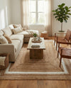Woven Seaside Jute Collection Area Rug - Nantucket Rectangle Natural and White  lifestyle 6