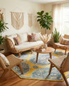 Arcadia Rugs Collection Area Rug -  Atlantis (Yellow) Octagon Yellow  lifestyle 78