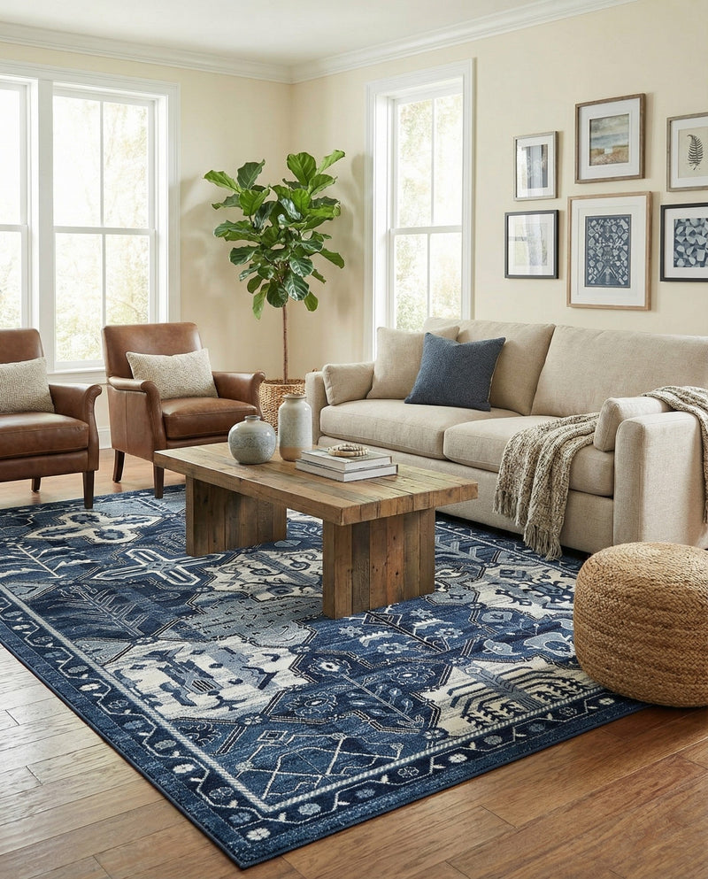 Horizon Collection Area Rug - Dawn Rectangle Blue  lifestyle 44