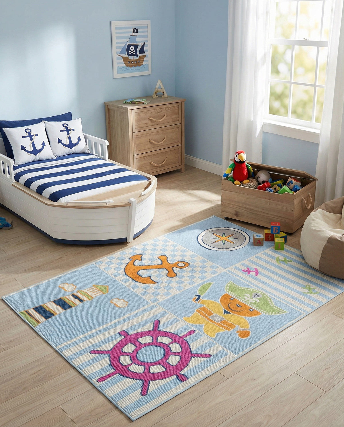 Terrace Collection Area Rug -  Pavilion Rectangle Light Blue  lifestyle 19