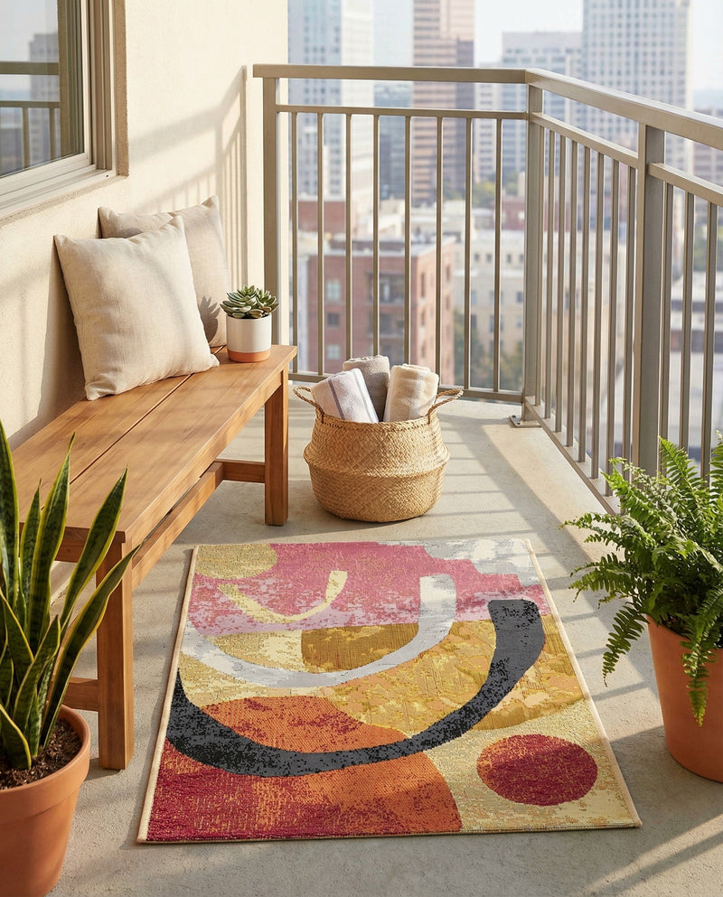 Urban Terrace Collection Area Rug -  Skyline Rectangle Multi  lifestyle 9