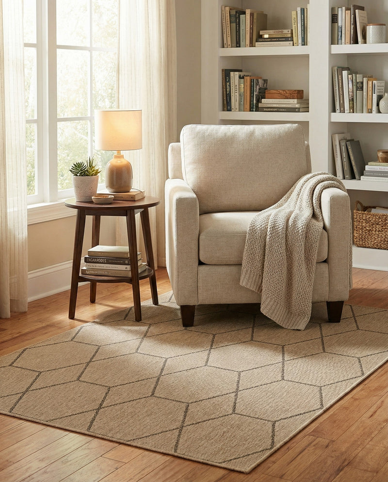 Sahara Sands Collection Area Rug -  Faiyum Rectangle Natural  lifestyle 23