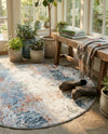 Aegean Elegance Washables Collection Area Rug -  Ithaca Round Multi  lifestyle 61