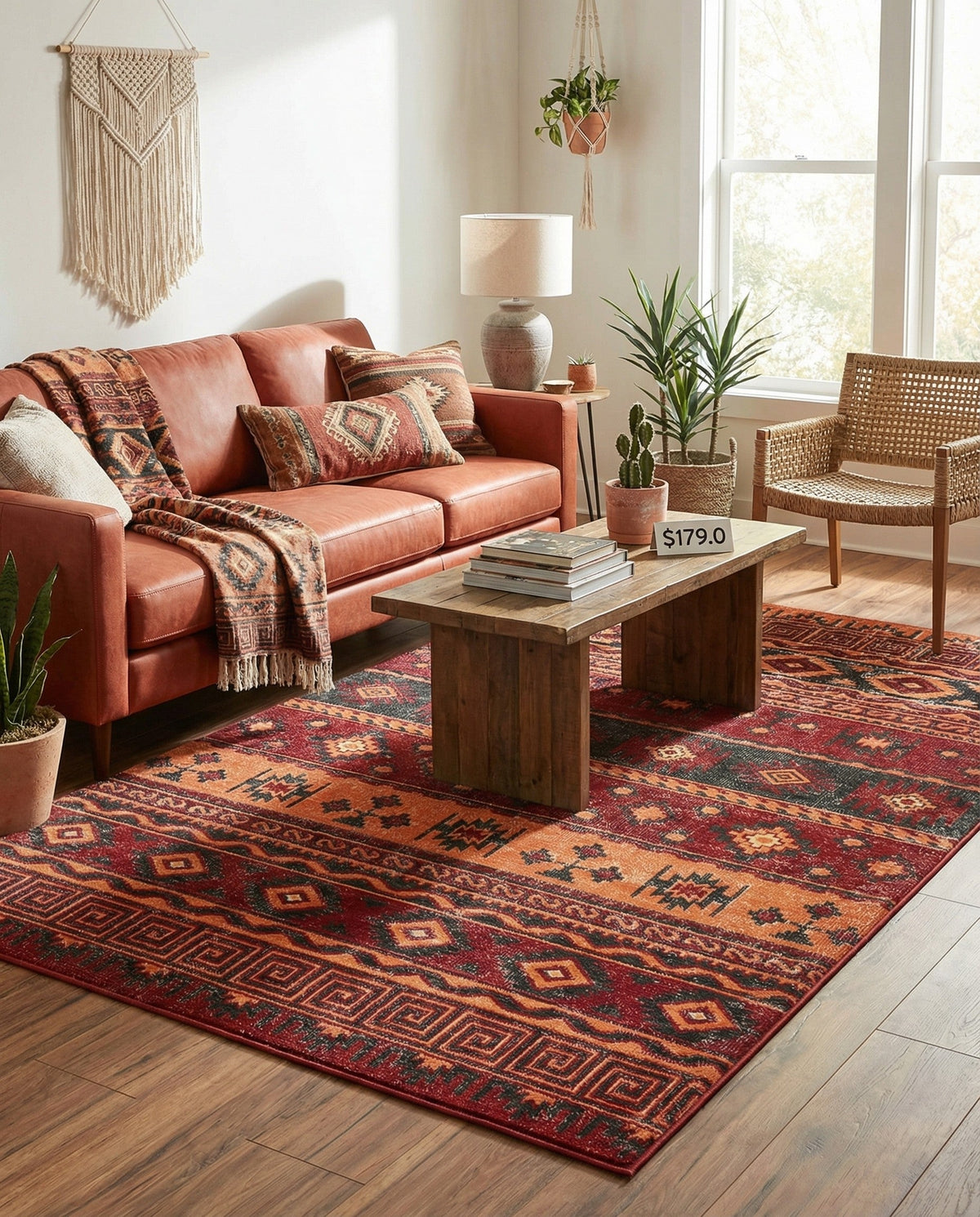 Geneva Terrace Collection Area Rug - Montreux Rectangle Rust Red  lifestyle 52