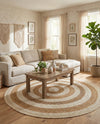 Woven Seaside Jute Collection Area Rug - Nautilus Round White Natural  lifestyle 30