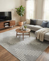 Seychelles Stripes Collection Area Rug - Mahe (Ivory and Gray) Square Ivory and Gray  lifestyle 79