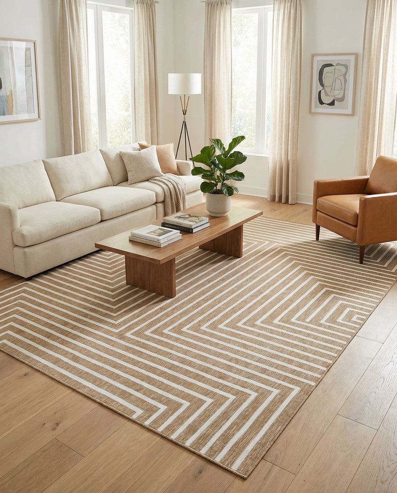 Urban Terrace Collection Area Rug -  Astoria (Taupe) Rectangle Taupe  lifestyle 8